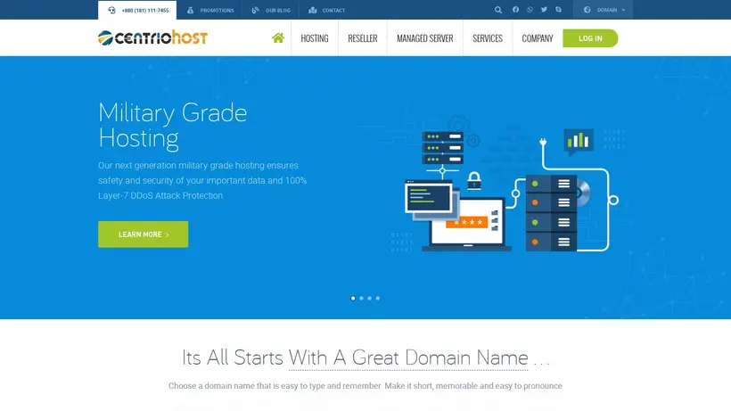 CentrioHost LLC homepage screenshot