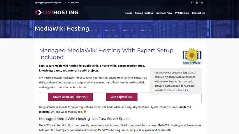 CiviHosting homepage screenshot