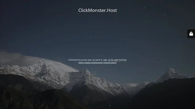 Click Monster Host homepage screenshot
