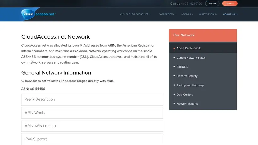 Cloud Access homepage screenshot