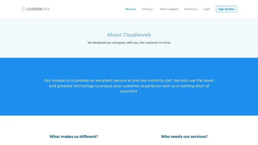 Cloudie Web homepage screenshot