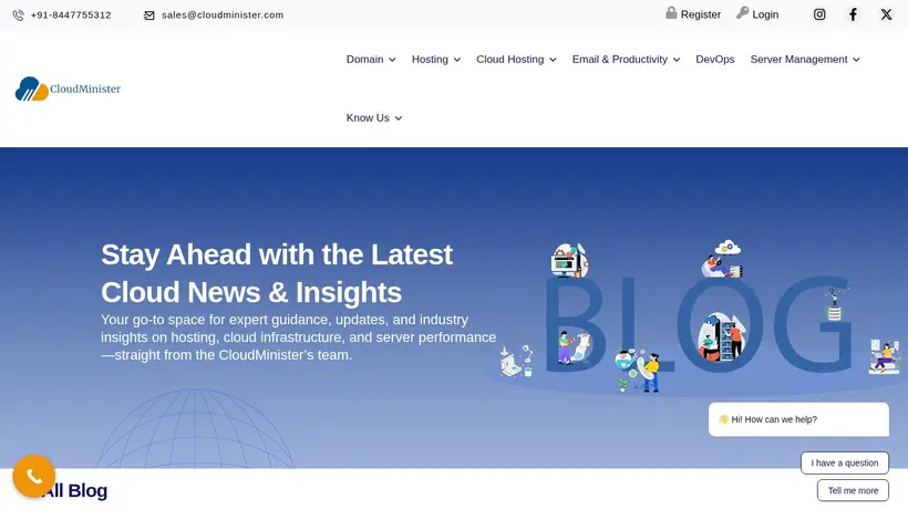 Cloud Minister homepage screenshot