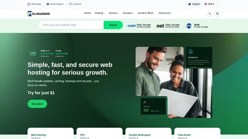 Cloud Oio homepage screenshot
