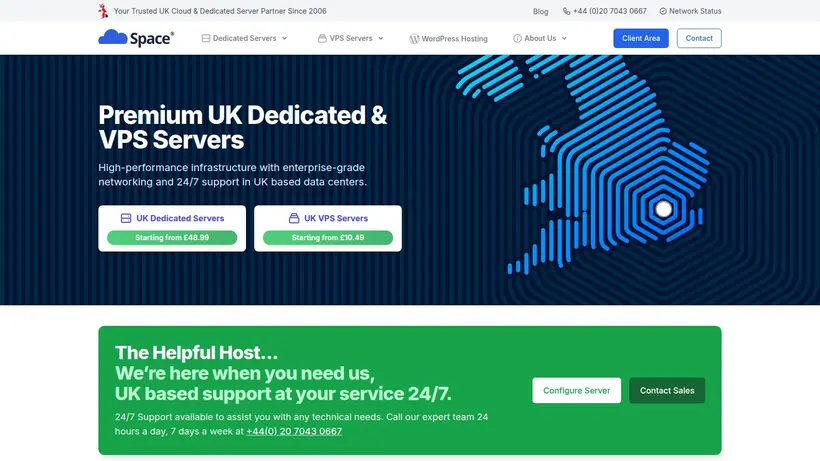 Cloud Space UK homepage screenshot