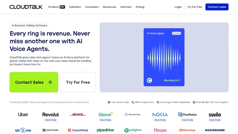 Cloud Talk homepage screenshot