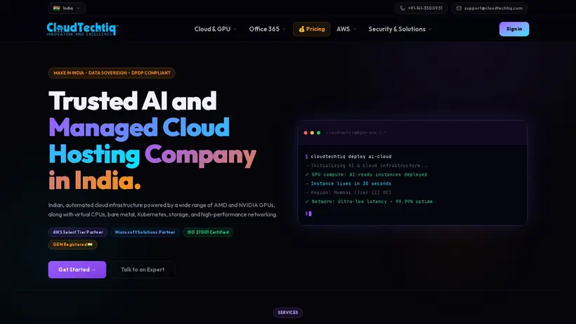Cloud Techtiq homepage screenshot