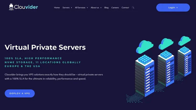 Clouvider homepage screenshot