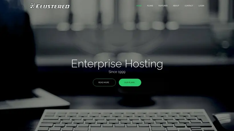 Clustered homepage screenshot