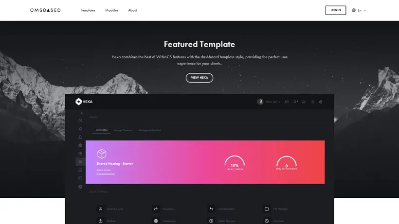 CMS Based homepage screenshot