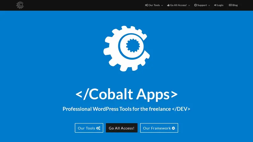 Cobalt Apps homepage screenshot