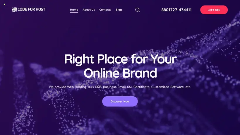 CodeForHost homepage screenshot