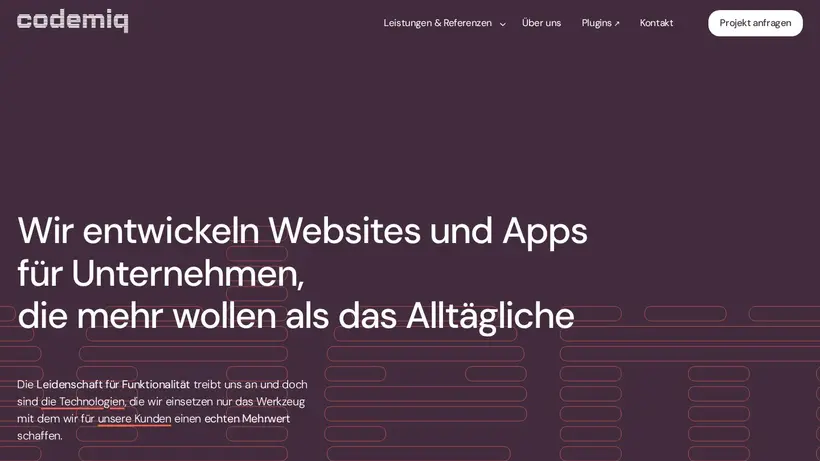 Codemiq homepage screenshot