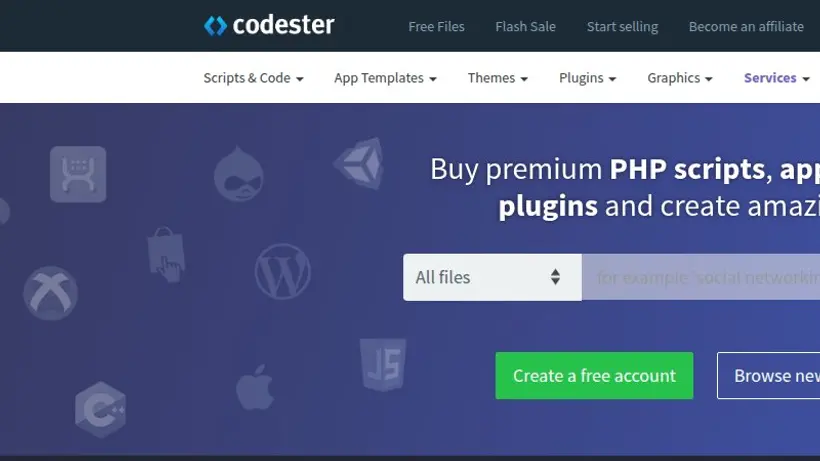 Codester homepage screenshot