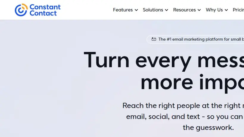Constant Contact homepage screenshot