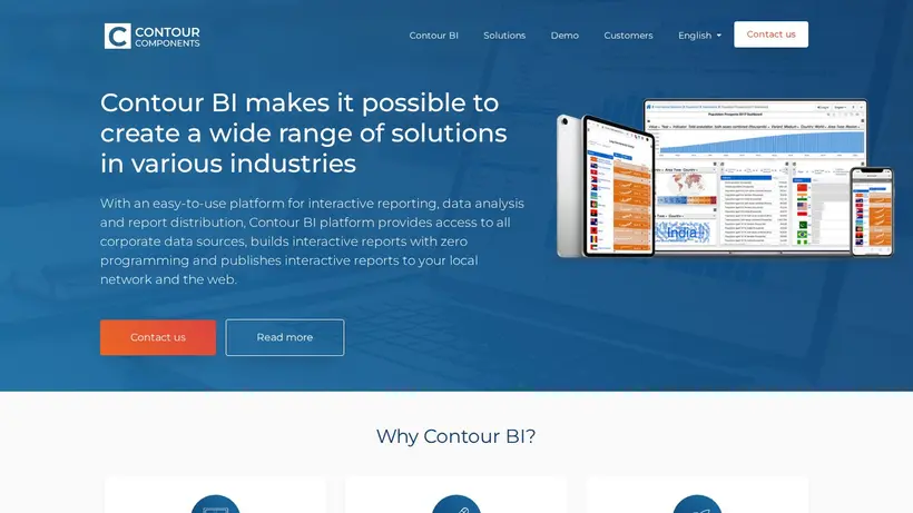 Contour Components homepage screenshot