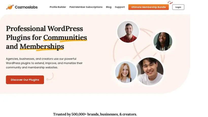 Cozmoslabs homepage screenshot