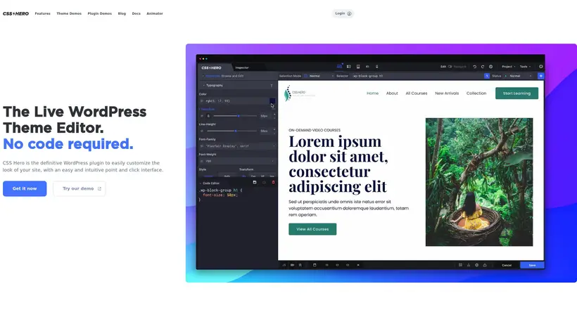 CSS Hero homepage screenshot