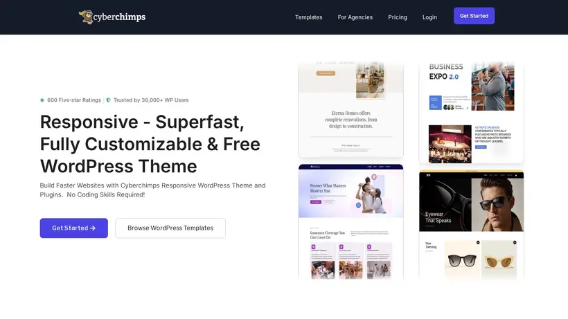 CyberChimps homepage screenshot