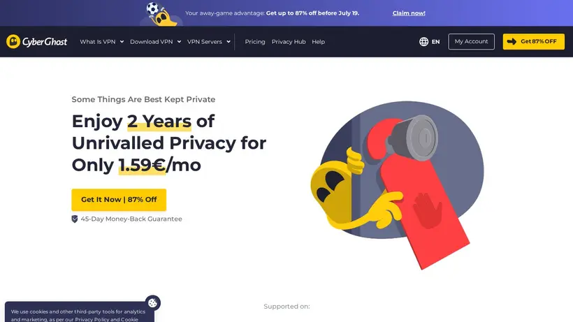 CyberGhost VPN homepage screenshot