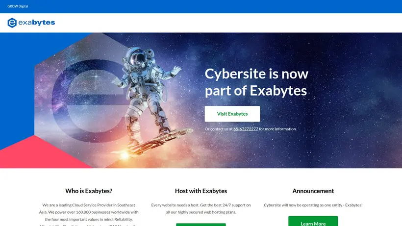 Cybersite.com.sg homepage screenshot