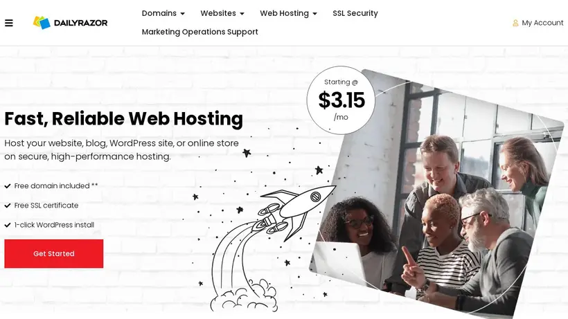 DailyRazor homepage screenshot