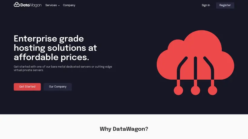Data Wagon homepage screenshot