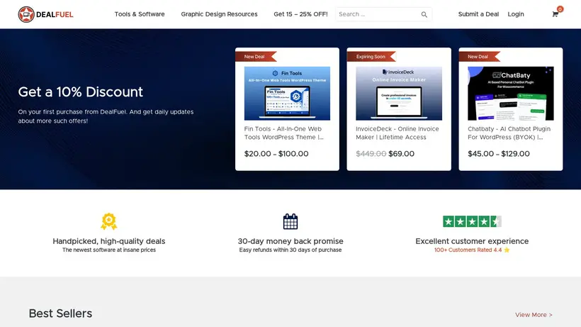 Deal Fuel homepage screenshot