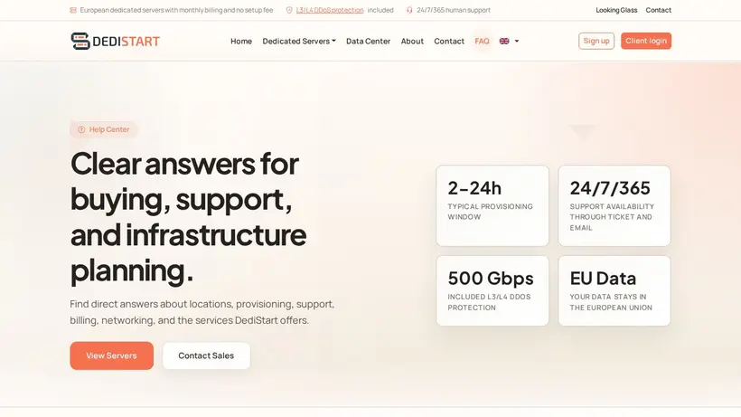 Dedi Start homepage screenshot