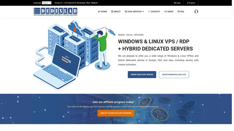 Dedixlab homepage screenshot
