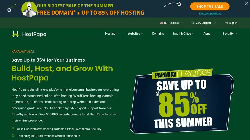 Deluxe Hosting homepage screenshot