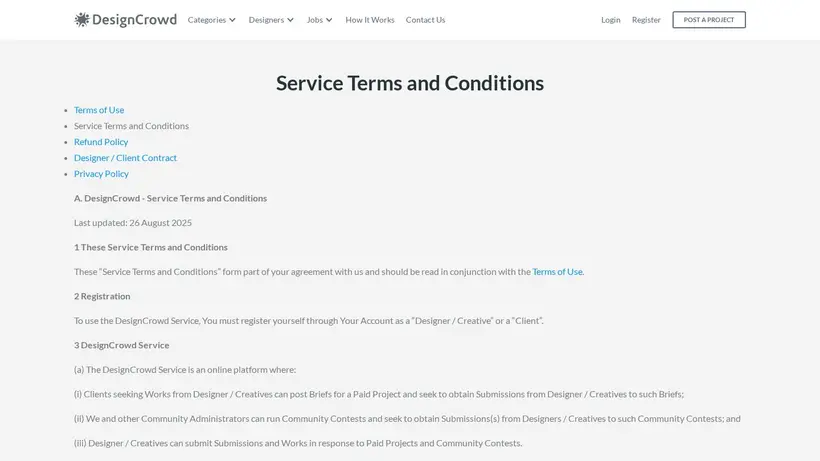 Design Crowd homepage screenshot