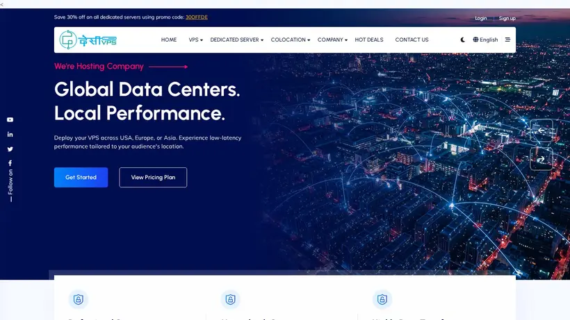 Desi VPS homepage screenshot