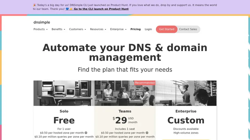 DNSimple homepage screenshot