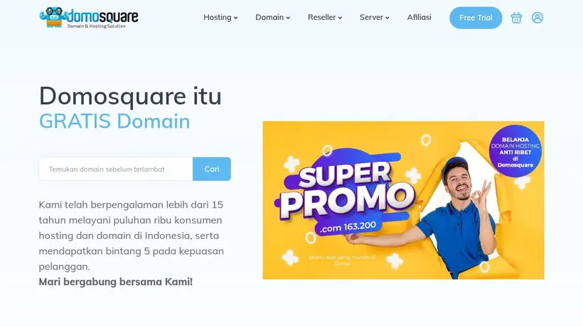 Domo Square homepage screenshot