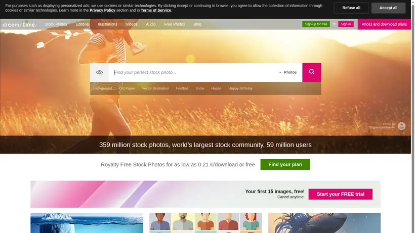 Dreams Time homepage screenshot