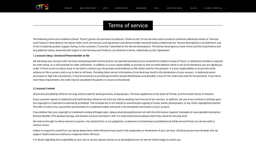 dr.Server homepage screenshot