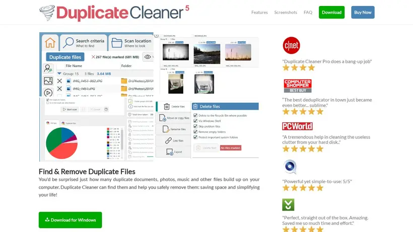 Duplicate Cleaner homepage screenshot