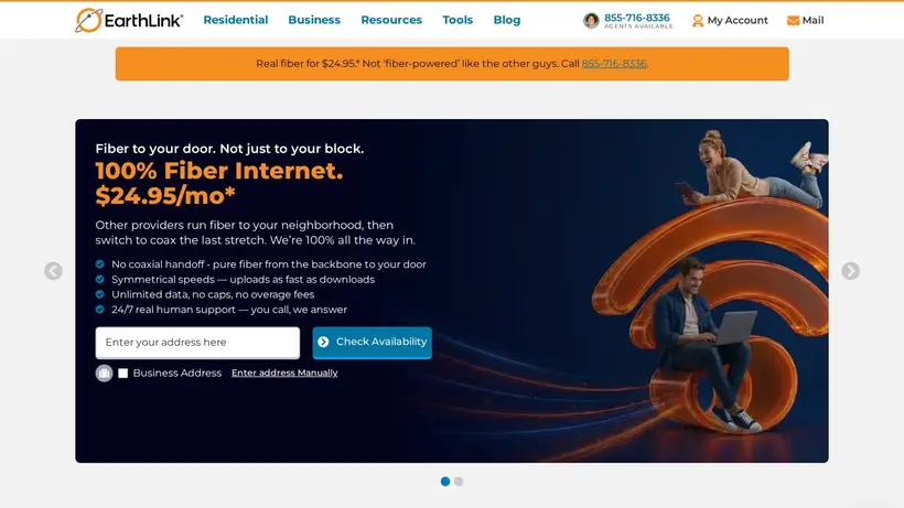 Earth Link homepage screenshot