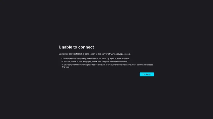 Easy Space homepage screenshot