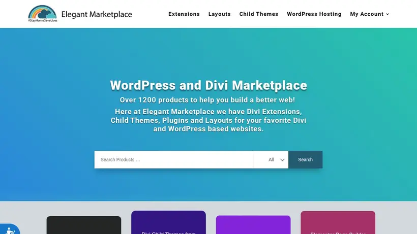 Elegant Marketplace homepage screenshot