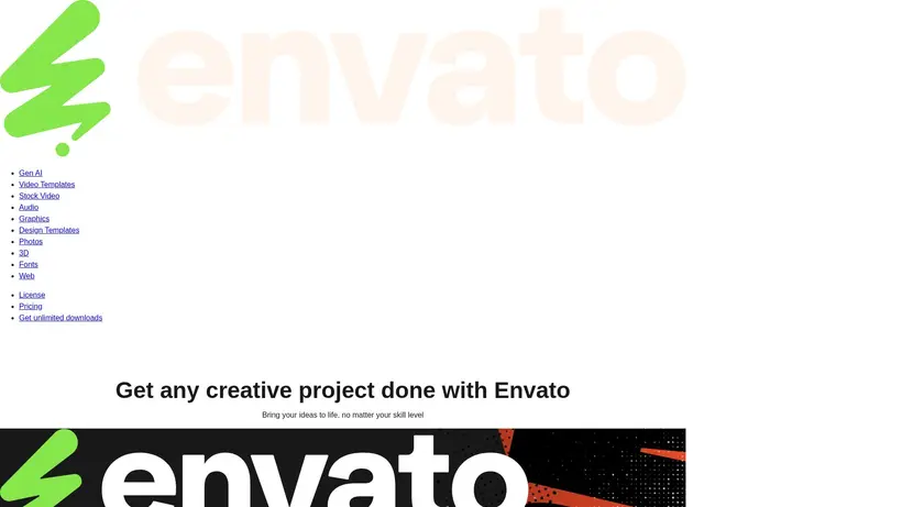 Envato homepage screenshot