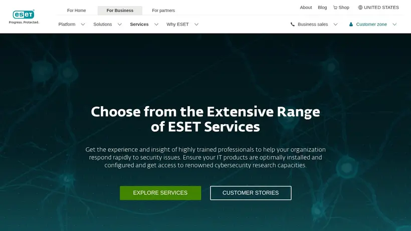 ESET.com homepage screenshot