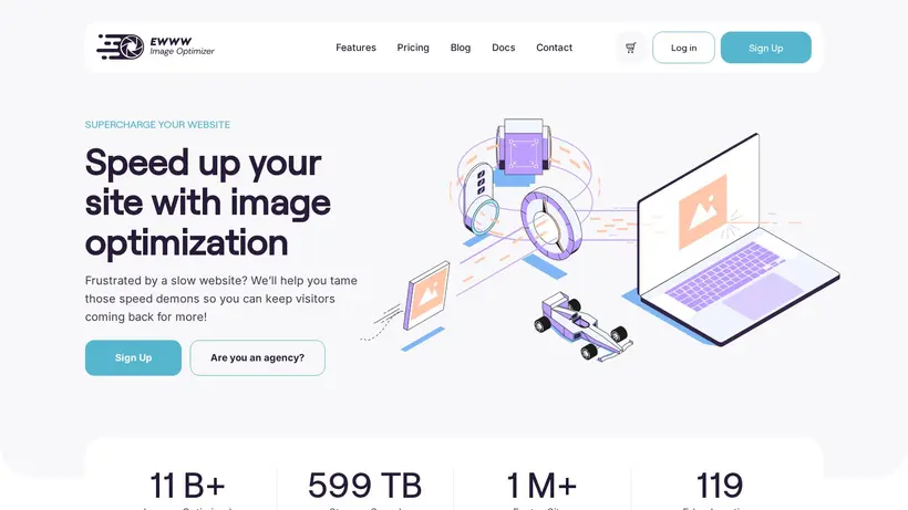 EWWW Image Optimizer homepage screenshot