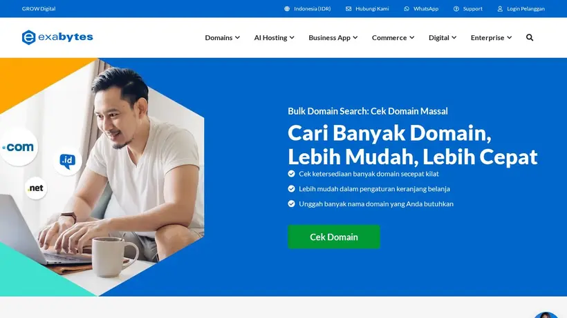 Exabytes Indonesia homepage screenshot