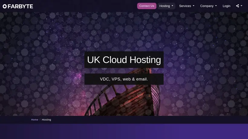 Far Byte UK homepage screenshot