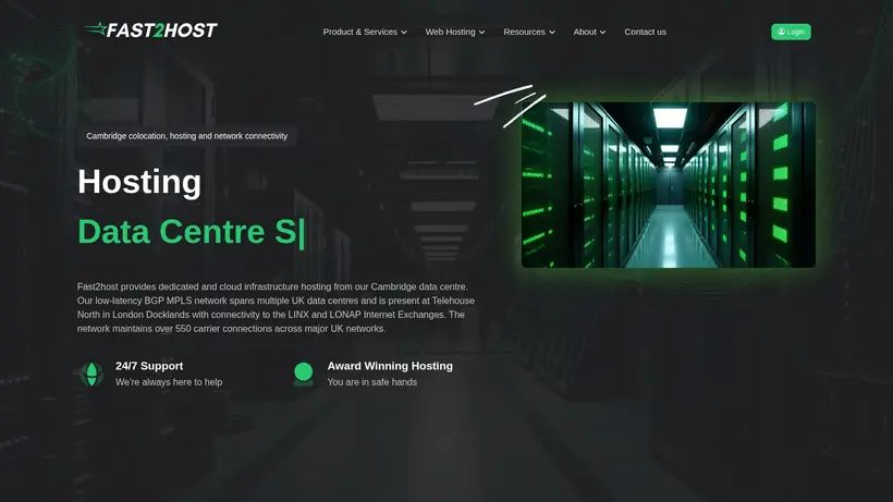 Fast2host homepage screenshot