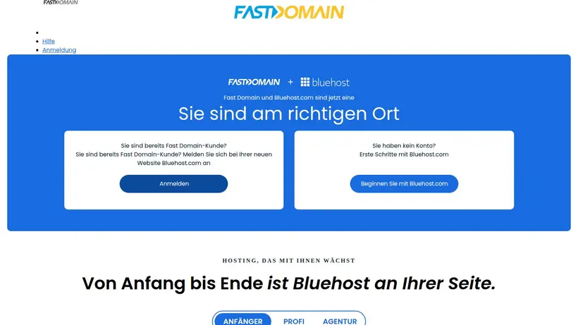 Fast Domain homepage screenshot