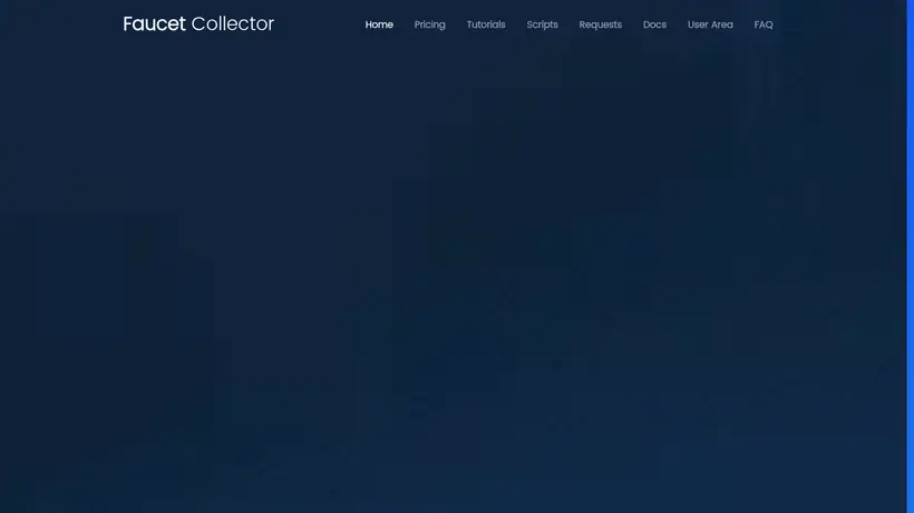 Faucet Collector homepage screenshot