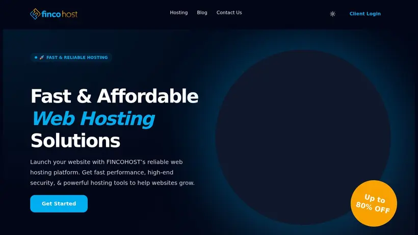 FincoHost homepage screenshot