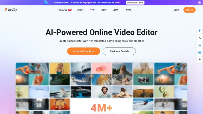 Flex Clip homepage screenshot